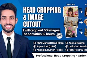 do professional head cropping and cutout