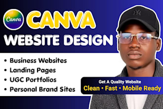 design canva website, canva landing page, canva portfolio website