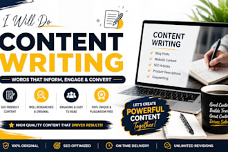 write SEO blog articles and website content
