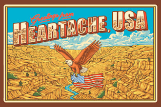 create vintage retro poster design and wall art