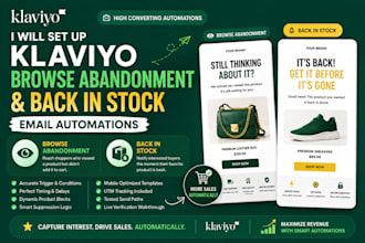 set up klaviyo browse abandonment and back in stock email automations
