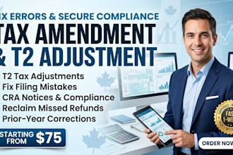 file a corporate tax amendment and t2 adjustment to fix errors