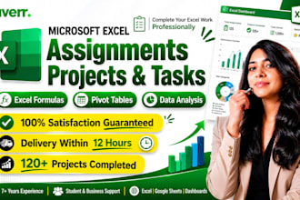 do microsoft excel assignments, projects and tasks