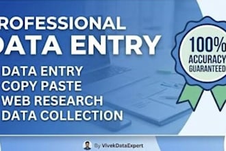 do accurate data entry, excel, copy paste, PDF to excel and typing