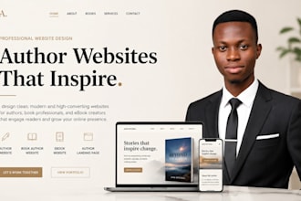 design author website, book author website, ebook website, author landing page