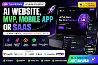 build ai website, mvp, mobile app or sass, using cursor, lovable, replit, bolt