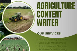write professional agriculture content and farming articles