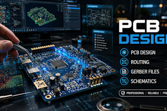 do pcb design,routing,gerder files and circuit schematics