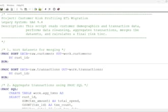 migrate legacy SAS code to pyspark and AWS glue pipelines