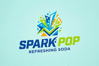 design a refreshing and modern soda brand logo for your beverage business