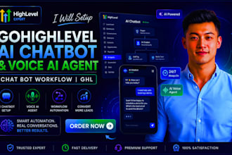 setup gohighlevel ai chatbot go high level voice ai agent chat bot workflow ghl
