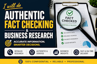 do factual fact checking and business research