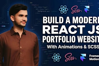build a modern react js portfolio website with animations and scss