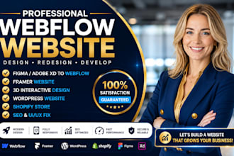 develop webflow website figma framer 3d wordpress shopify adobe xd seo ui ux fix