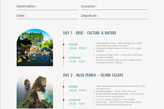 create a personalized travel itinerary