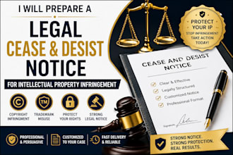 prepare a legal cease and desist notice for intellectual property infringement