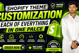 set up, edit, update and all costmaiztion shopify in 24 hr