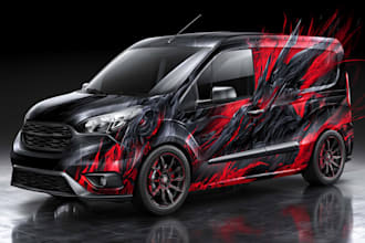 design modern car, van wrap design,