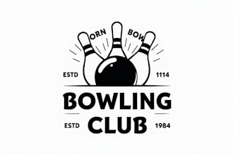 give a high quality bowling club mascot logo in 15 hour