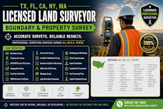 tx, fl, ca, ny, ma licensed land surveyor boundary and property survey
