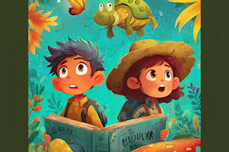 design a charming illustrated childrens book cover
