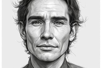 illustrate a marvelous pencil and charcoal portrait for you