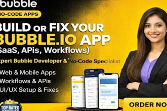 design custom bubble io, adalo and glide applications