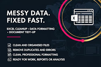 clean, organise and format your data and documents