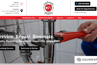 design squarespace contractor website electrician website plumber website