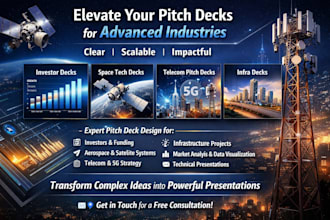 design investor decks for aerospace and telecom strategy presentation design
