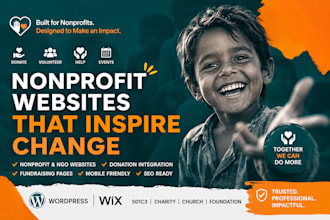 nonprofit charity ngo 501c3 donation non profit website on wordpress wix