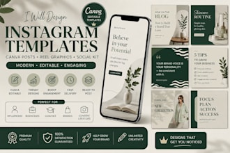design viral instagram templates canva posts reels social media kit
