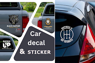 create car, van or truck vinyl decal sticker wrap and lettering
