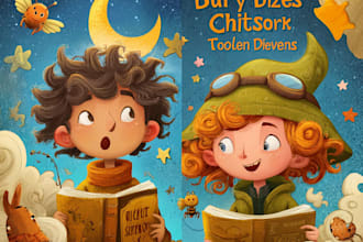 illustrate a whimsical premium childrens book cover