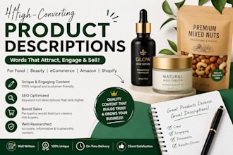 write engaging product descriptions for food and beauty products