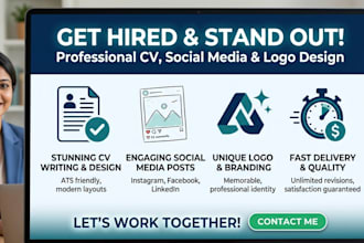 design professional CV, social media posts,