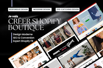 créer boutique shopify ou faire une refonte shopify moderne