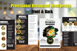 modern restaurant menu design