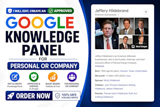 create an approve google knowledgepanel knowledgegraph for brand and personal