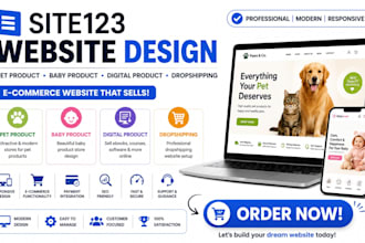 design site 123 pet product baby product digital product dropshipping website