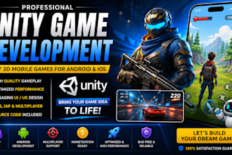 develop a professional unity mobile game with ads and iap integration