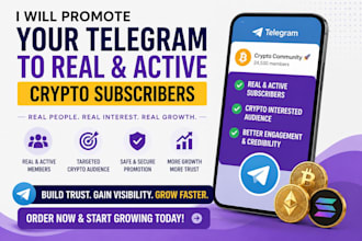 promote your telegram with real and active crypto subscriber, telegram marketing