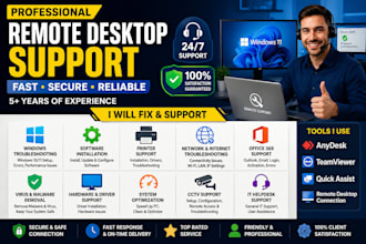 provide professional remote desktop support and IT troubleshooting