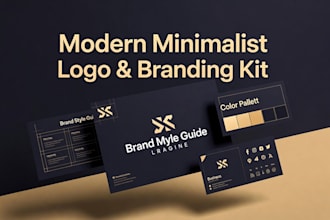 do modern minimalist business logo design with branding kit and brand identity