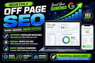 do monthly off page SEO with authority dofollow backlinks