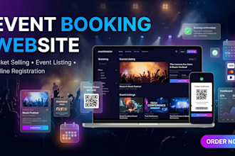 create event booking, ticket selling, and event listing