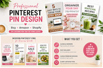 design pinterest pins for etsy shopify and amazon