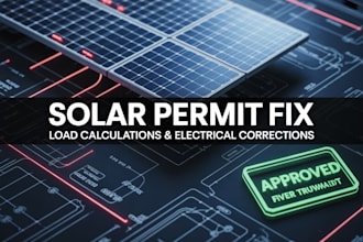 fix rejected solar permit plans load calculations and electrical corrections USA