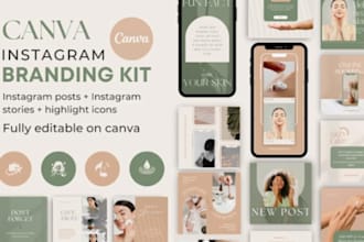 setup minimalist canva social media template canva branding kit brand guideline