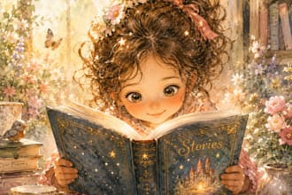 create whimsical children books illustration